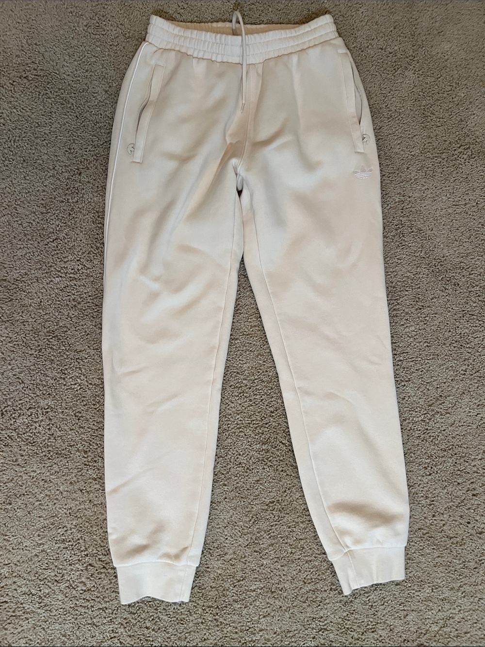 adidas Men’s Cream/Off-White Jogger Sweatpants